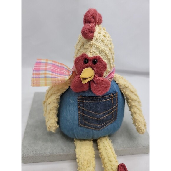 TB Toy Trading Co Plush Chicken Shelf Sitter Heavy Bean Bottom 13" Country Folk - Picture 2 of 16